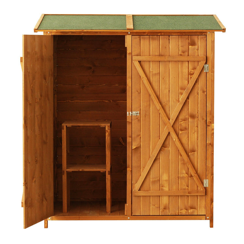 Casetta Box da Giardino in Legno Naturale 160x125 cm -1