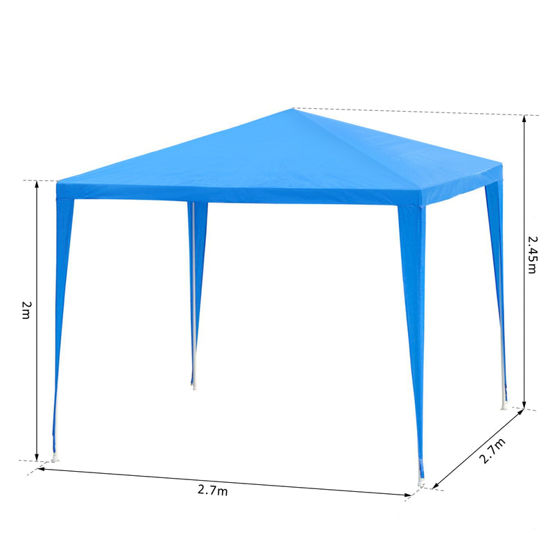 Gazebo da Giardino 2.7x2.7m in Acciaio Blu -7