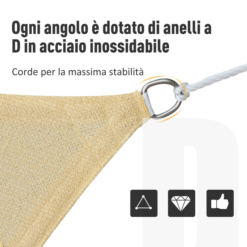 Tenda Vela da Giardino Triangolare 5x5x5m Beige -4