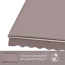 Tenda da Sole a Caduta 180×70 cm in Alluminio e Poliestere Marrone-6