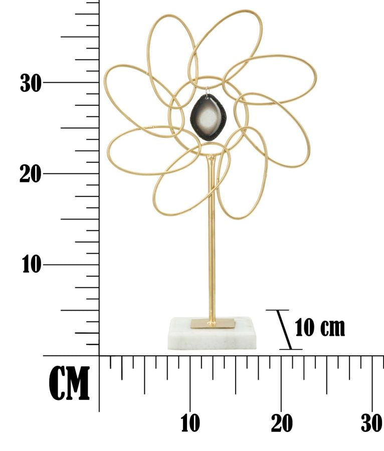 Decorazione Glam Daisy 24x10x37,5 cm in Ferro Oro-7