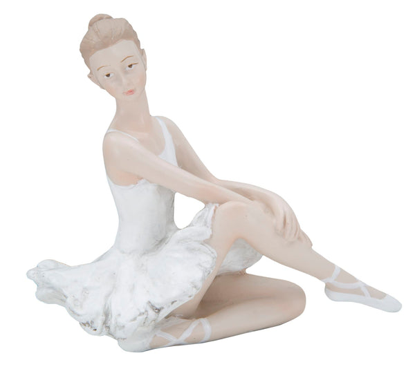 Dicy Ballerina sitzend 14 x 8 x 8 cm aus weißem Harz acquista