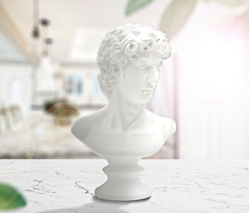 Scultura Roman 21,5x14,5x34 cm in Poliresina Bianco-6