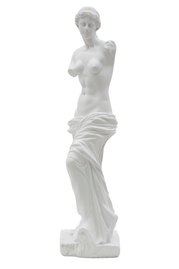 Scultura Statua Woman 14x12x49 cm in Poliresina Bianco-5