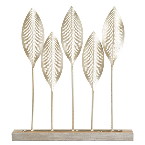 Shot Leaf Skulptur 47x10x52,5 cm aus Eisen und Gold MDF acquista