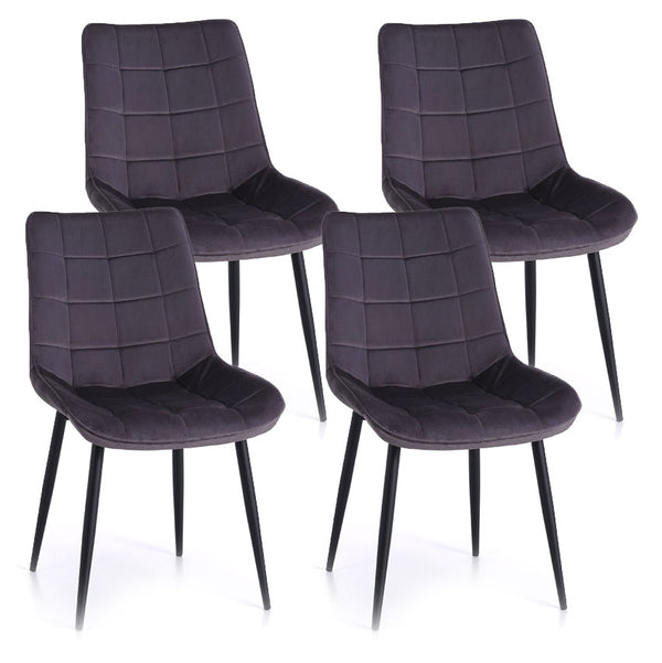 Set mit 4 Stühlen 49 x 52 x 85 cm in dunkelgrauem Kunstleder acquista