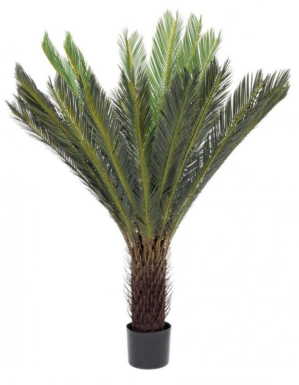 online Kunstpflanze Cycas Palm 28 Blätter H120 mit grünem Topf