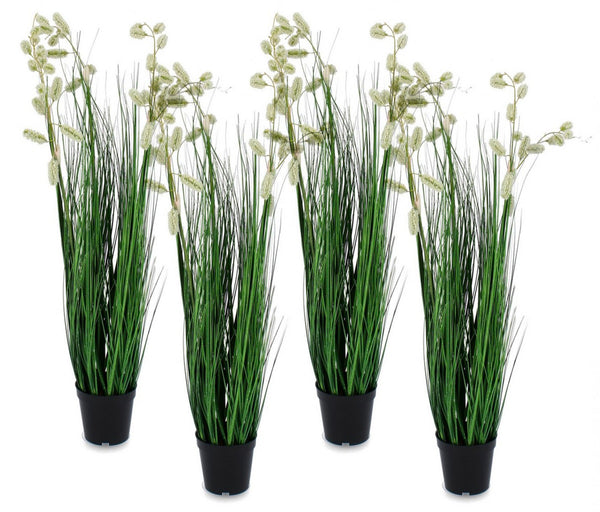 Set 4 Piante Artificiali con Vaso Ø 70x100 cm Grevillea in Plastica Bianco sconto