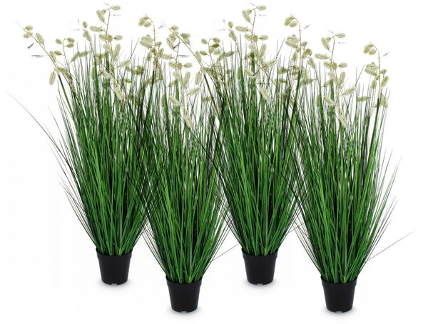 acquista Set 4 Piante Artificiali con Vaso Ø 90x120 cm Grevillea in Plastica Bianco