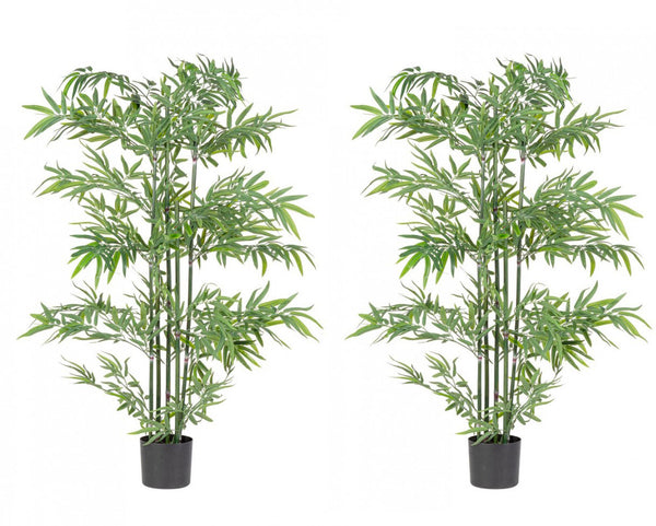 Set 2 Piante Artificiali di Bamboo Ø70x150 cm in Plastica con Vasi Verde acquista