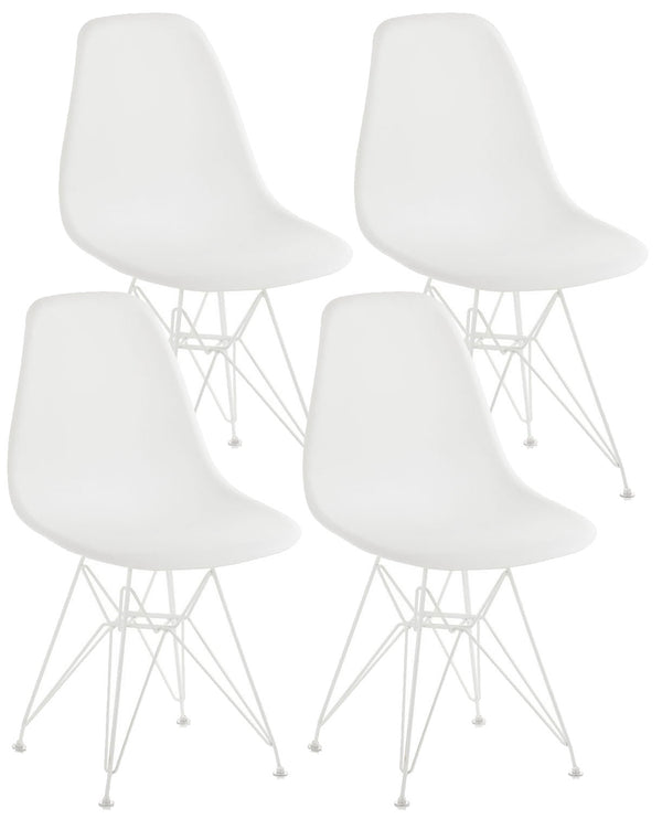 prezzo Satz mit 4 Stühlen 46,5 x 48 x 80,5 cm aus weißem Polypropylen