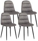 Set 4 Sedie 44x40x90 cm in Velluto Grigio-1