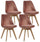 Set mit 4 Stühlen 48,5 x 47 x 81,5 cm in rosa Samt