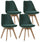 Set mit 4 Stühlen 48,5 x 47 x 81,5 cm in smaragdgrünem Samt