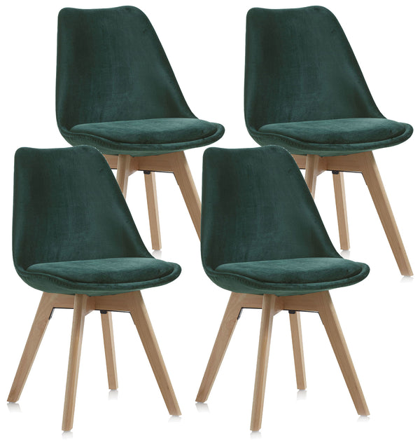 Set mit 4 Stühlen 48,5 x 47 x 81,5 cm in smaragdgrünem Samt acquista