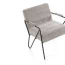 Poltrona Imbottita 64x69x86 cm in Velluto Grigio-3