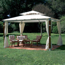 Gazebo da Giardino Struttura in Alluminio con Teli Laterali in Poliestere 300X400X305 Cm-1