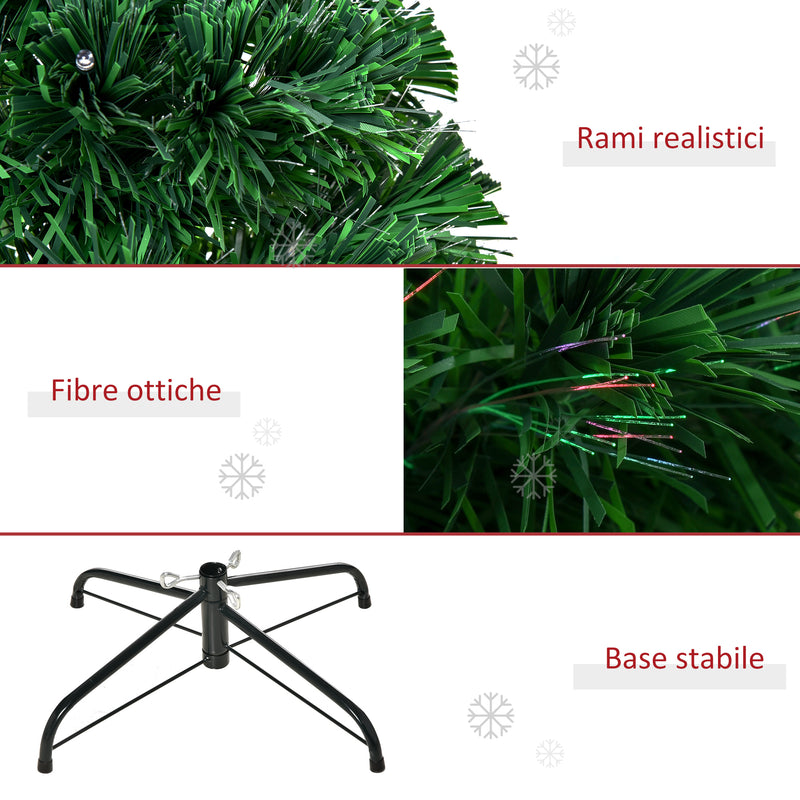 Albero di Natale Artificiale 150 cm Foltissimo in Fibra Ottica con Supporto -7