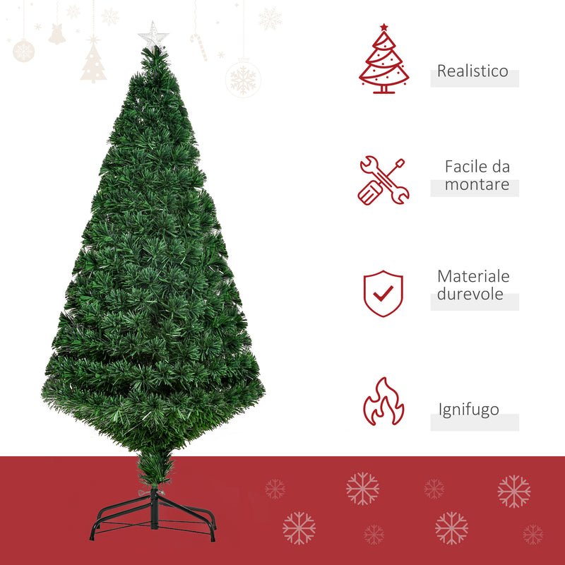 Albero di Natale Artificiale 150 cm Foltissimo in Fibra Ottica con Supporto -8