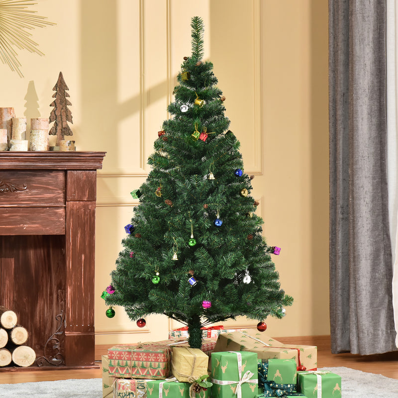 Albero di Natale Artificiale 150 cm con Palline e Decorazioni Verde-2