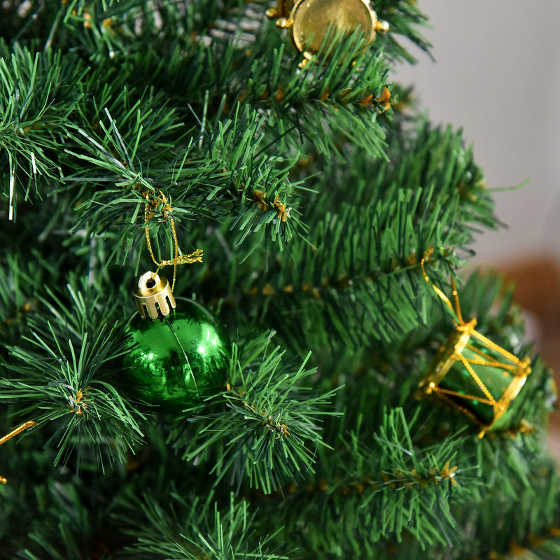 Albero di Natale Artificiale 150 cm con Palline e Decorazioni Verde-8