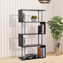 Libreria in Legno a Parete Mobili Ufficio Scaffale Nero 80x30x145 cm -2