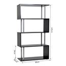 Libreria in Legno a Parete Mobili Ufficio Scaffale Nero 80x30x145 cm -3