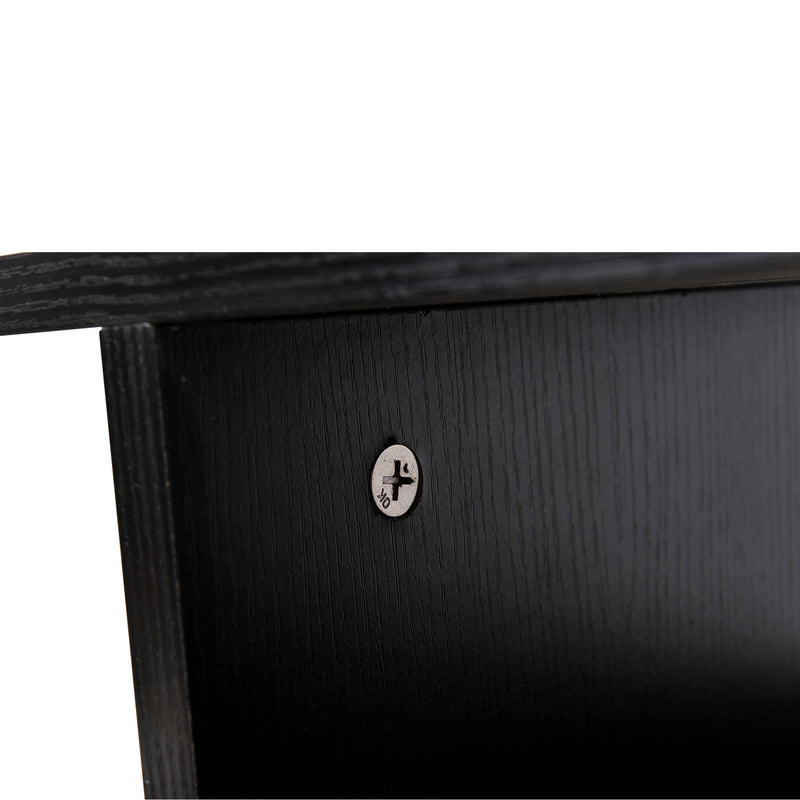 Mobile TV in Legno con Ruote Nero 40x40x80 cm -10