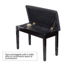 Panchetta per Pianoforte con vano portaoggetti Nero 75x35x50 cm -4