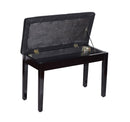 Panchetta per Pianoforte con vano portaoggetti Nero 75x35x50 cm -6