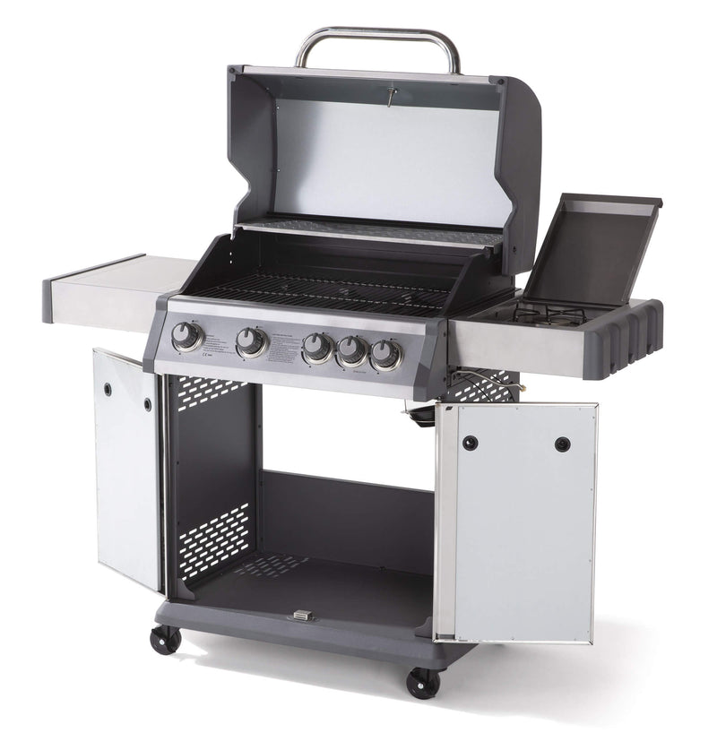 Barbecue a Gas GPL 4 Fuochi 133x57x112 cm in Acciaio Silver-8