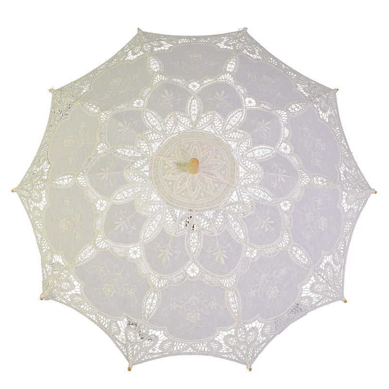 Ombrello Parasole in Pizzo crema cm Ø85x67-2