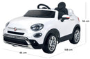 Macchina Elettrica per Bambini 12V Fiat 500X Bianca-3