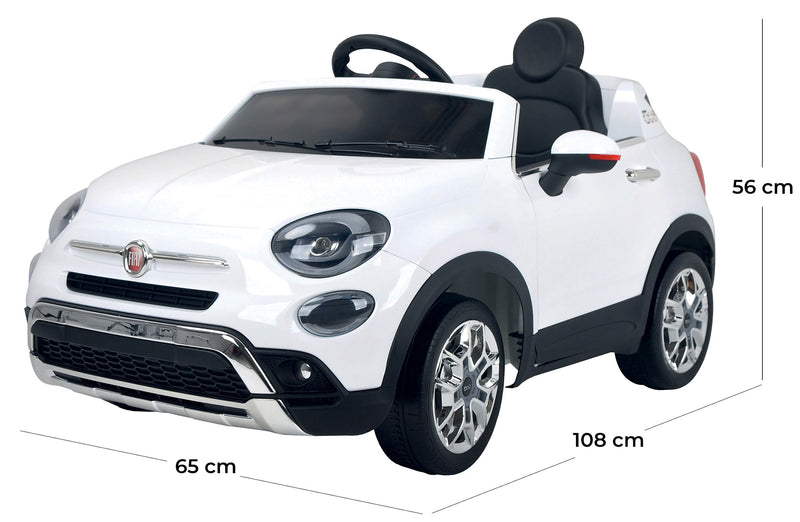 Macchina Elettrica per Bambini 12V Fiat 500X Bianca-3