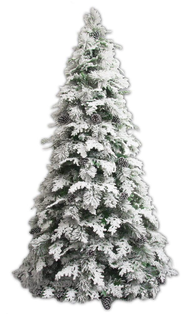 Schneebedeckter künstlicher Weihnachtsbaum 272 Äste mit Tannenzapfen Andover Green Verschiedene Größen sconto