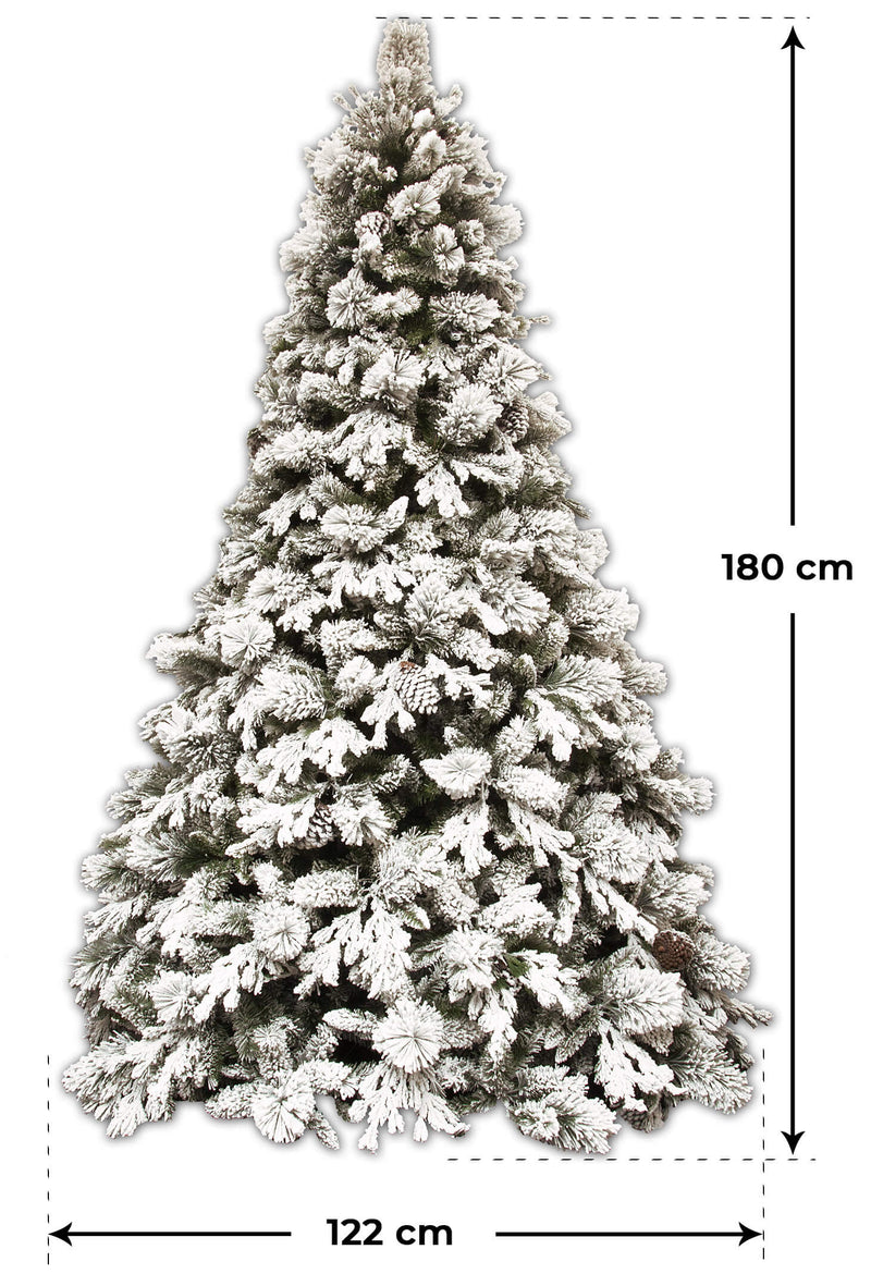 Albero di Natale Artificiale Innevato Apertura ad Ombrello Nebraska Verde Varie Misure-3