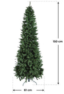 Albero di Natale Artificiale Apertura ad Ombrello Kentucky Slim Verde Varie Misure-3