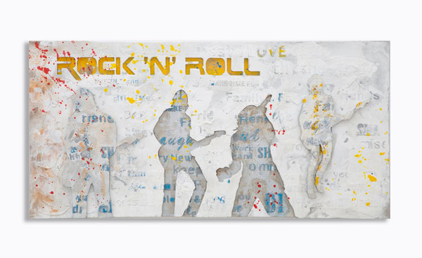 acquista Gemälde auf Leinwand Rock N Roll 120x3x60 cm in Holz und Leinwand