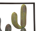 Pannello Cactus-Frame 50x1,3x50 cm in Ferro Verde e Azzurro-5