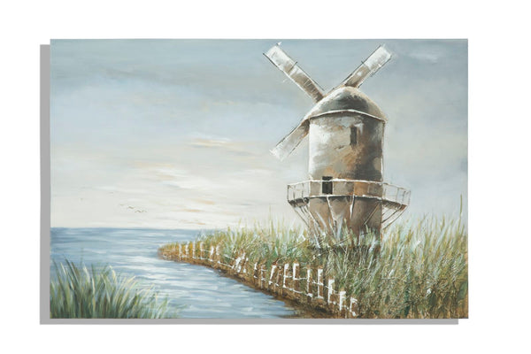 Gemalt auf Leinwand Mühle 120x3,7x80 cm in Aluminium Kunststoff und Leinwand sconto