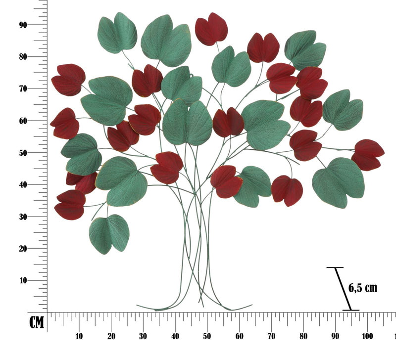 Pannello Albero Bix 105x6,5x94 cm in Ferro Rosso e Verde-9