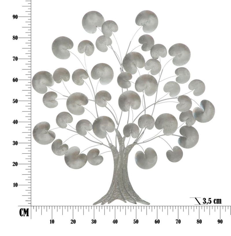 Pannello Albero della Vita Argento 87,5x3,5x88,5 cm in Ferro Argento-10