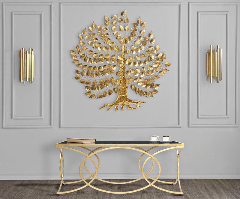 Pannello Super Leaf 109,5x2x110 cm in Ferro Oro-5