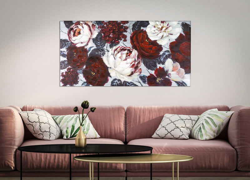 Dipinto su Tela Bianco/Red Flower Darkback 120x3,7x60 cm in Legno di Pino e Canvas Multicolor-5