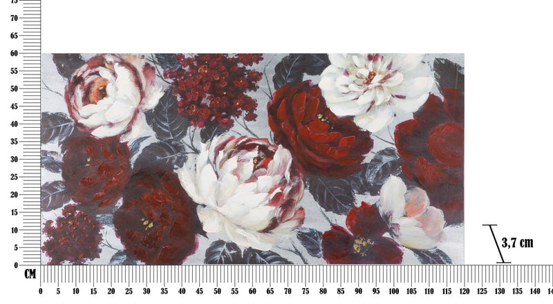 Dipinto su Tela Bianco/Red Flower Darkback 120x3,7x60 cm in Legno di Pino e Canvas Multicolor-6