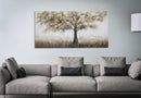 Dipinto su Tela Tree Dark 140x3,8x70 cm in Legno di Pino e Canvas Multicolor-5