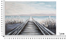 Dipinto su Tela Pontile 120x3,8x80 cm in Legno di Pino e Canvas Multicolor-6