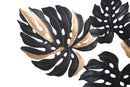 Pannelo Dark Leaf 133x6,5x63 cm in Ferro Nero e Oro-2