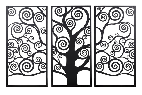 Black Tree of Life Panel Set 3tlg. 165x2x110 cm in Black Iron online