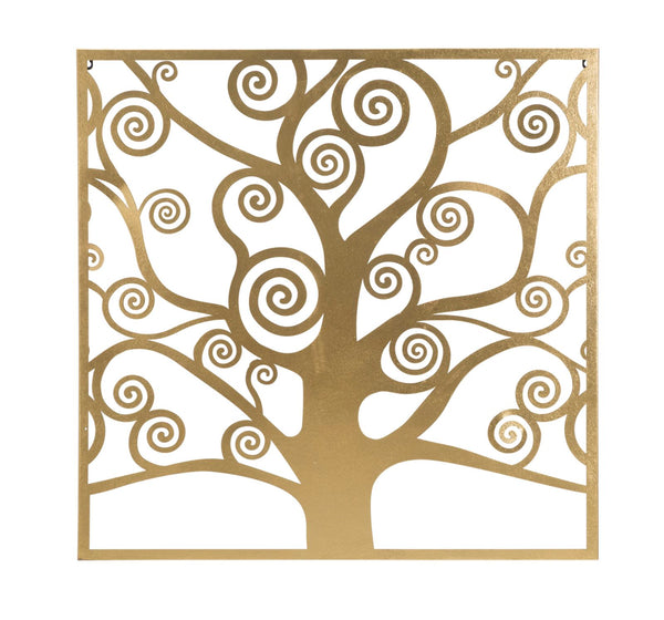 Goldener Baum des Lebens Panel 90x2,2x90 cm in Black Iron sconto